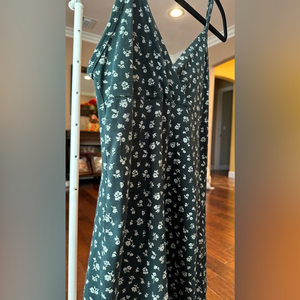 Brandy Melville Green Floral Amara dress